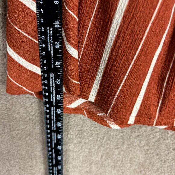 Anthropologie Elodie Top Womens Medium M Terra Cota Striped Off Shoulder Blouse‎ - Picture 6 of 12
